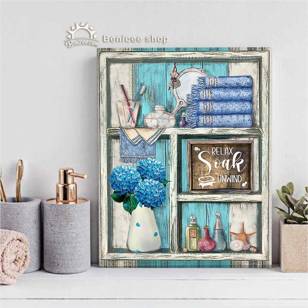 Bathroom Wall Art, Beach House Bathroom Sign, Bathroom Decor, Nautical ...