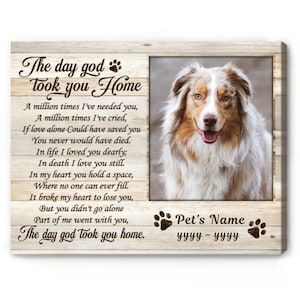 Custom Dog Memorial Canvas: Pet Loss Remembrance Gift