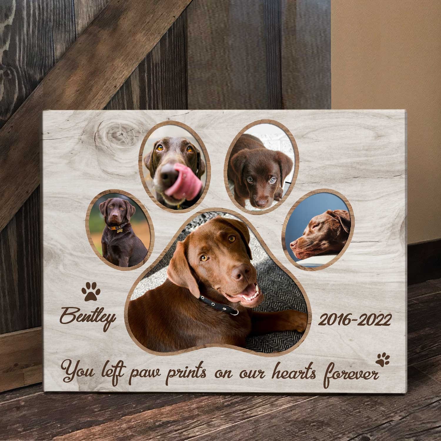 Custom Dog Paw Prints Photo Collage Canvas: Pet Memorial Gifts - Etsy