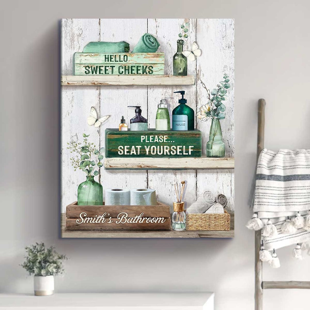 Farmhouse Bathroom Wall Art, Bathroom Wall Decor, Please Seat Yourself