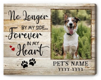 Custom Pet Memorial Canvas, Dog Cat Loss Gift, Photo Portrait
