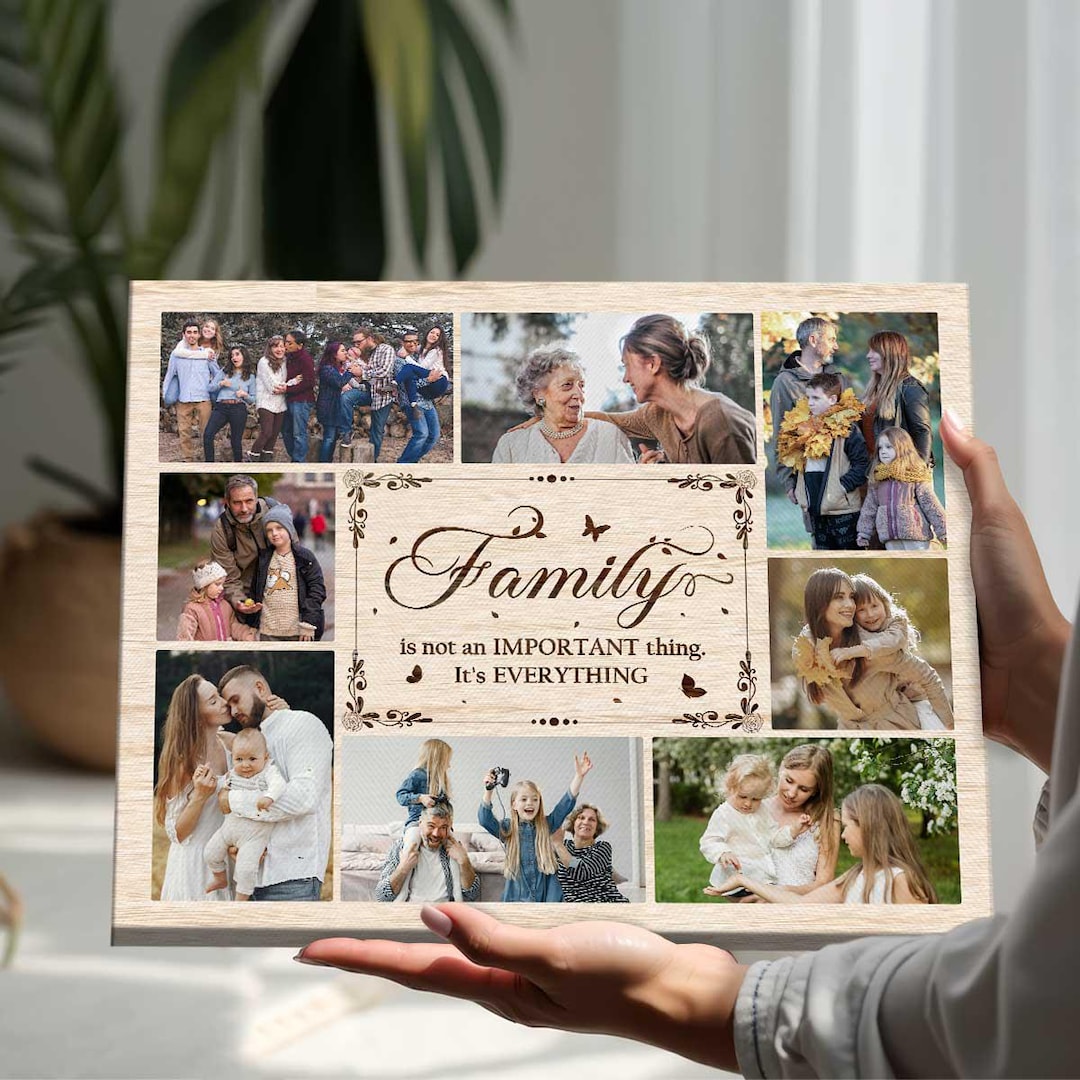 Personalized Family Photos Collage Canvas: Christmas Gifts for Family ...