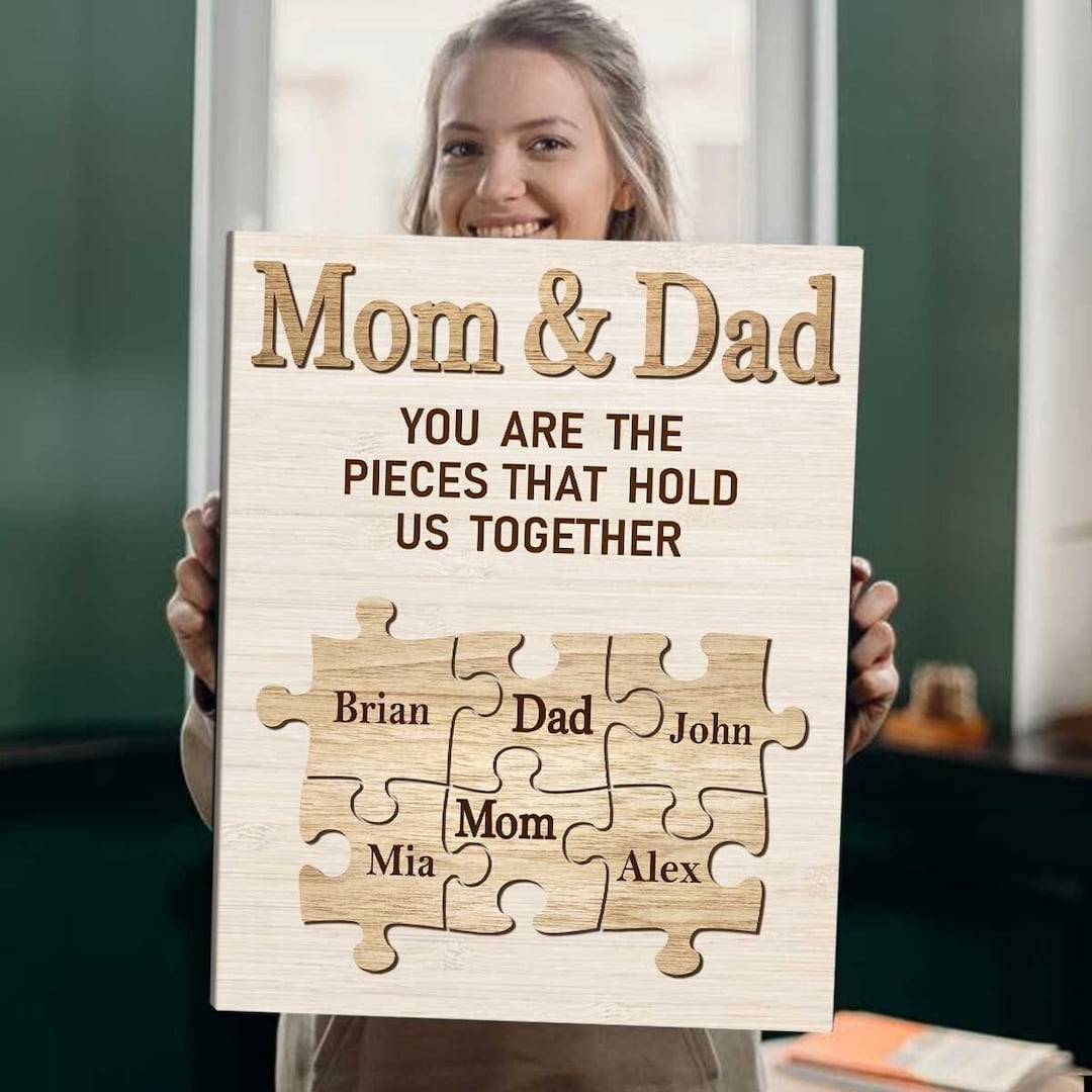 Family Sign Puzzle Canvas, Mom&dad You Are the Pieces That Hold Us ...
