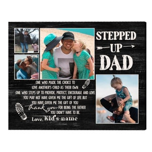 Gifts For Stepped Up Dad Photo Canvas, Step Dad Fathers Day Gifts From Daughter, Fathers Day Gifts For Bonus Dad, Father Day Photo Dad Gifts