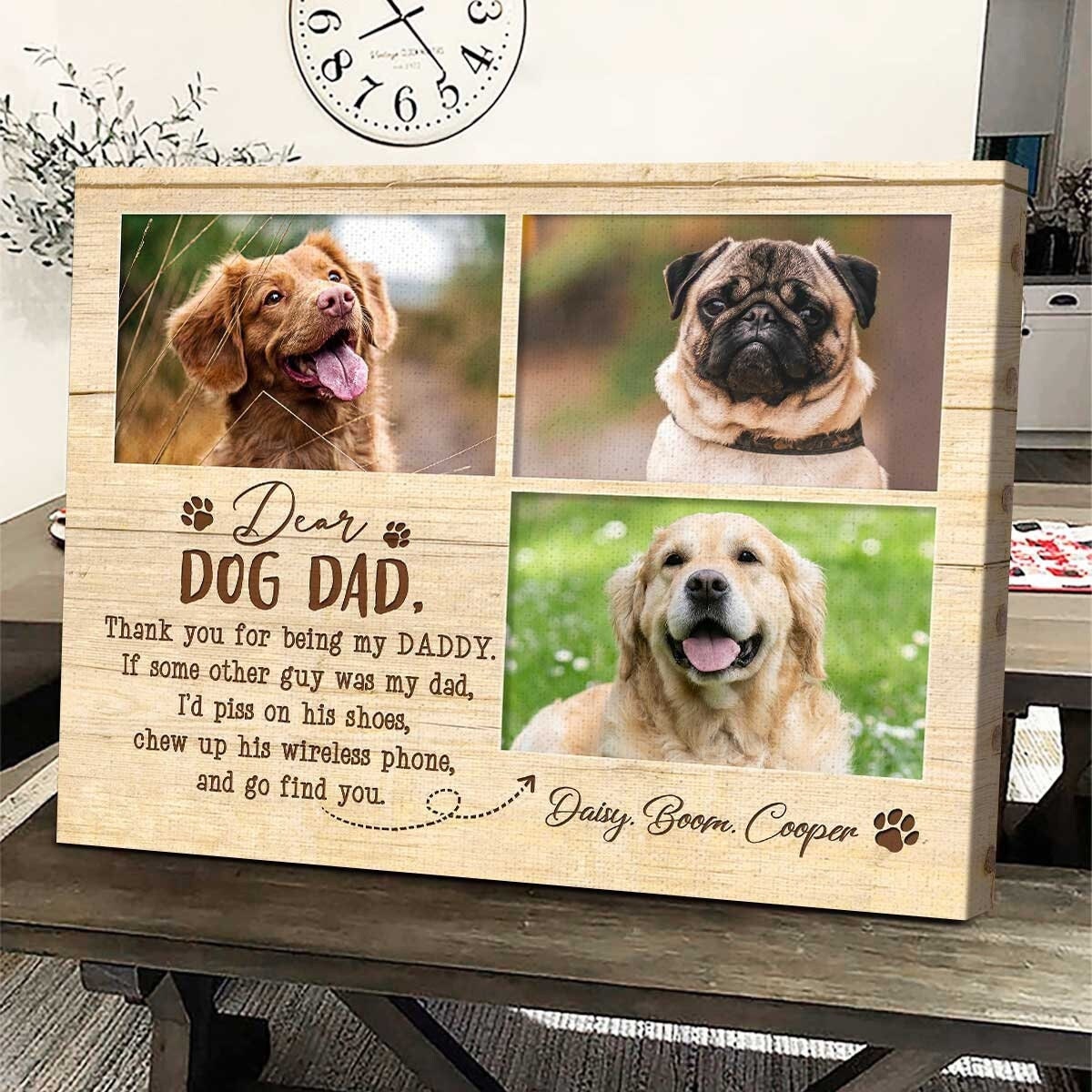 thumbnail image 2 of Dog Dad Throw Pillow Cover 18x18 - Funny Father's Day Gift From Dog To Dad With Puppy Designs 2 of 11