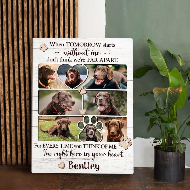 Custom Dog Memorial Photo Collage Canvas Dog Loss Gift Gift Etsy