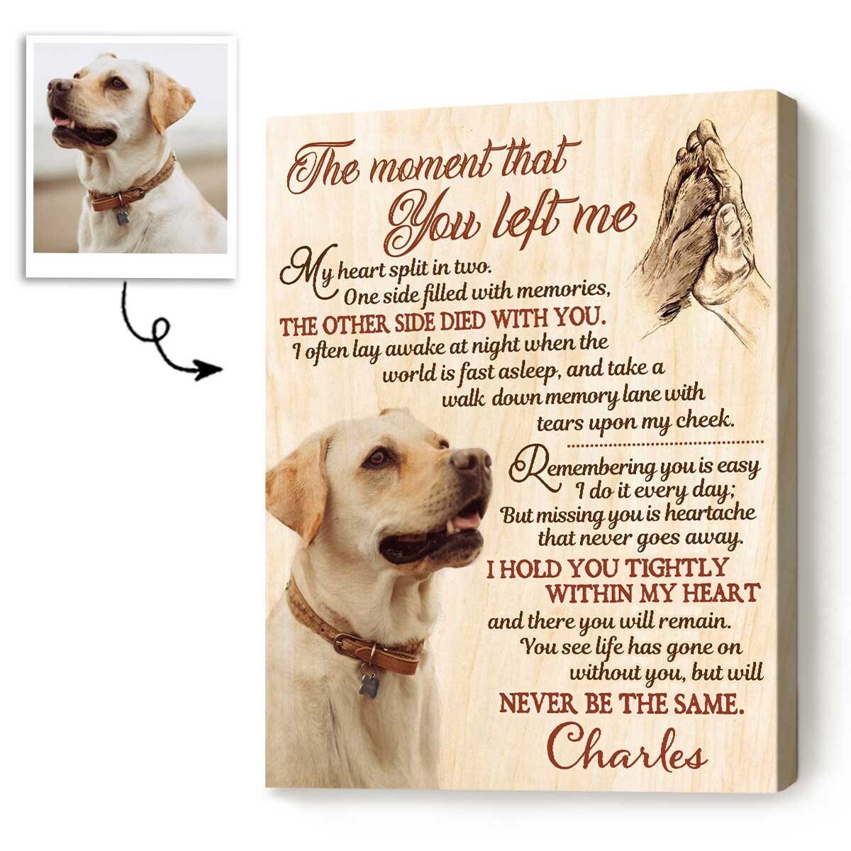 Personalized Memorial Gift for Loss of Dog Dog Memorial Wall Etsy