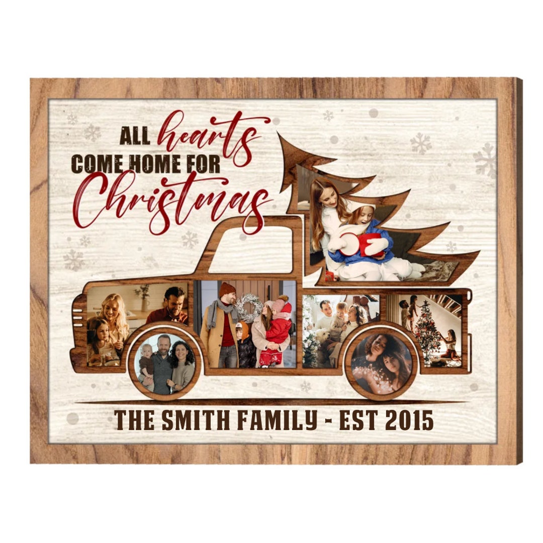 Personalized Family Photo Collage Canvas: Farmhouse Christmas Gifts - Etsy