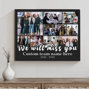 Personalized Farewell Photo Collage Canvas Print: Coworker Retirement Gift