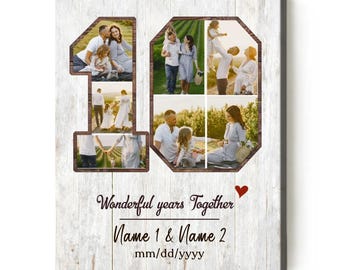 Personalized 10th Anniversary Photo Canvas: A Decade of Love Gifts