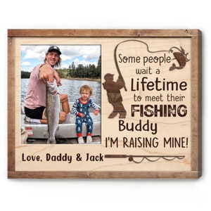 Fishing Dad and Son Photo Canvas, Father&#39;s Day Gifts For Fishing Dad, Fishing Buddy Canvas, Fishing Gifts For Dad, Husband, Grandpa, Son