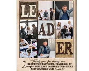 Personalized Leader Photo Collage Canvas: Leader Appreciation Gift