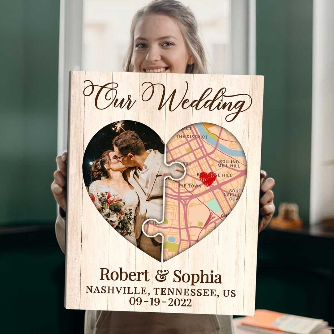 Personalized Wedding Gifts for Couple, Custom Map Our Wedding Canvas ...