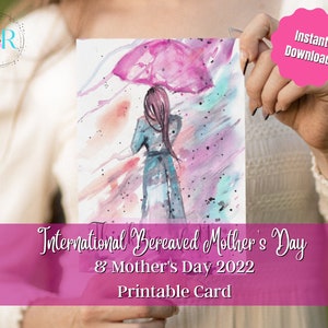 Mother's Day Card | Baby Loss Card | Grief Card for a Grieving Mother | Hand Painted Art  | Digital File | Instant Download | US Letter size