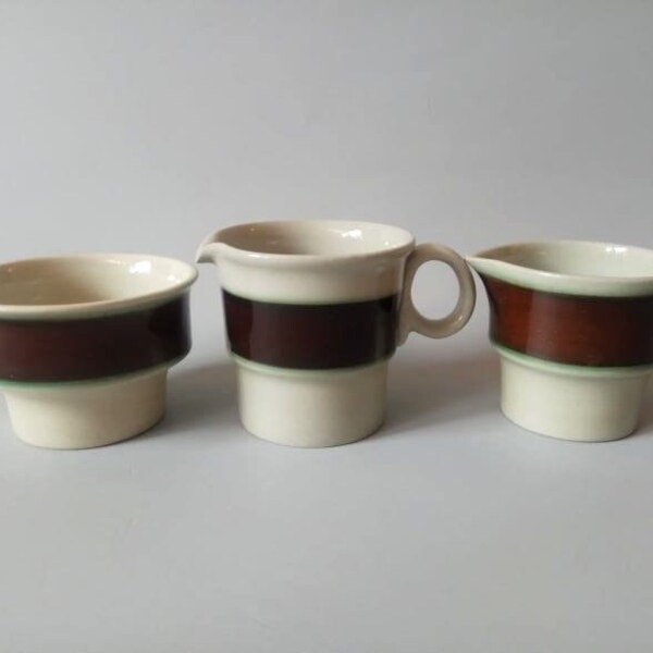 AGAT Höganäs Keramik - Sugar Bowl and Creamer - Hertha Bengtsson 1960s