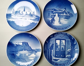 1950 - 1959 Bing & Grondahl Copenhagen Porcelain Christmas Plates 1950 - 1959