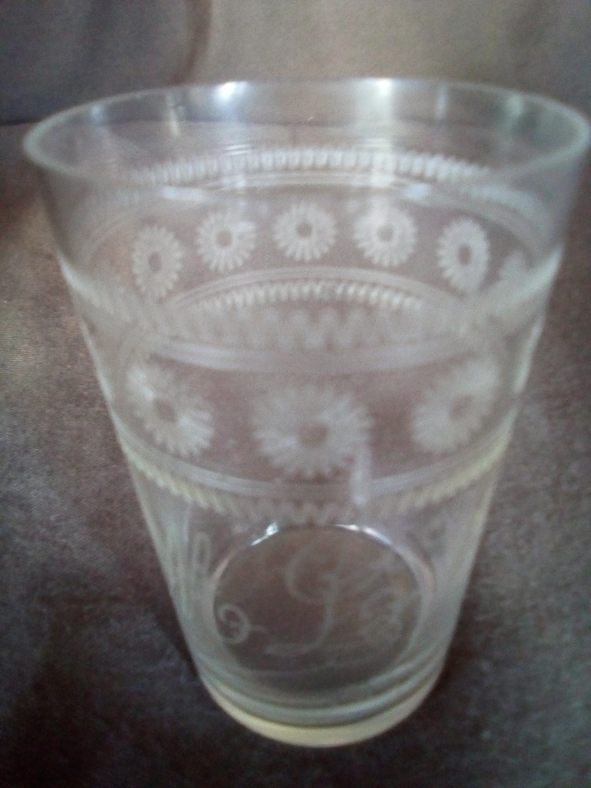 Verre de Baptême Gravé Initiales M P F et Année 1897