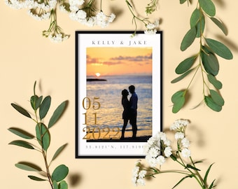 Fotocadeau jubileum, gepersonaliseerde cadeaus, portret bruiloft, cadeaus voor haar, huwelijksfoto, Valentijnsdagcadeau, verlovingscadeau