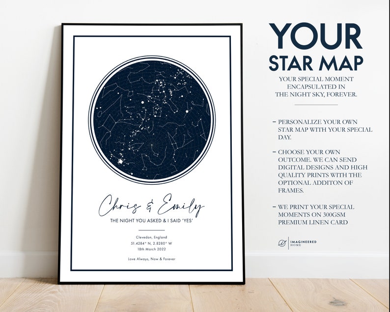 Custom Night Sky Star Map Anniversary Gift Night Sky Print Etsy Australia