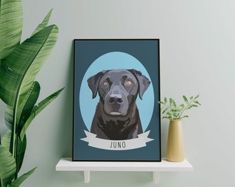 Aangepaste huisdierportretten, portret van labrador, huisdecoratie hond, hond print gepersonaliseerd, digitale kunst labrador, digitale print, aangepaste labrador kunst