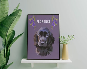 Digitale kunst spaniël, aangepaste huisdierportretten, portret spaniëlhond, muurkunst huisdierhond, gepersonaliseerde hondenafdruk, cadeau spaniël, spaniëlafdruk