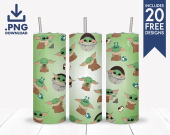 The Child Tumbler Wrap - 20oz Skinny Tumbler Wrap - 20oz Tumbler - Starbucks Tumbler Wrap - Starwars Gifts - Grogu Tumbler Wrap