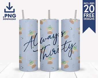 Grogu Tumbler Wrap - 20oz Skinny Tumbler Wrap - Digital Template - 20oz Tumbler - Starbucks Tumbler - Starwars Gifts - Grogu SVG