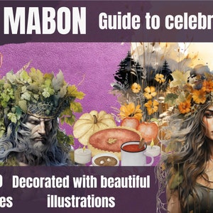 Mabon: Printable Grimoire Pages | 60 Pages Digital Download of Rituals, Tarot Reading, Recipes for Autumnal Equinox Celebrations for Witches