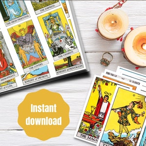 Rider Waite tarot cards, full tarot deck with tarot card box,  instant download,