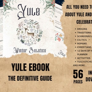 Yule book of shadows, 56 pages definitive winter solstice Yule printable guide, the Yule book, grimoire pages printable, book shadows pages