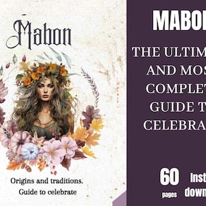 Mabon printable grimoire pages, 60 pages digital download off rituals, tarot read, and recipes and activities for beginner witch