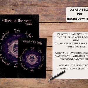 Wheel of the Year Wall Calendar Wiccan Decor for Celtic Home - Etsy