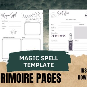 Spell jar printable page, witchcraft Supplies for book of shadows or grimoire pages, witch planner, spell bottle, spell book, pagan planner