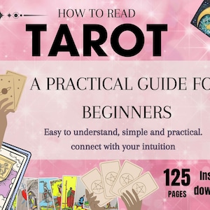 Learn tarot with this beginner tarot guide, pdf printable, tarot keywords with upright & reversed, major and minor arcana, tarot Journal