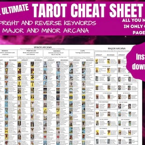 Druckbare Tarot Anleitung: Dur & Minor Arcana - Aufrecht und Umgedreht