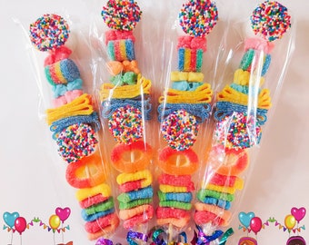 6+ Candy Kabobs, Party Favors for Kids, Candy Gifts, Kids Party Favors, Candy Skewer, Candy, Kids Candy, Party Treats, Wedding Favors