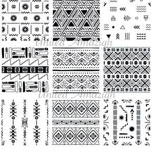 Amazigh Tattoo Stamps, Afrika kulturelle Kunst, Berber Pinsel Set, Symbolische Motiv Pinsel. Schwarze Geschichtsgeschenk, Afrika Karten, sofortdownload