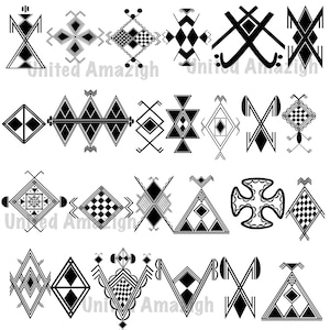 Sellos de tatuajes amazigh, arte cultural africano, juego de pinceles bereberes, pinceles con motivos de diseño gráfico auténticos, regalo de historia negra, descarga instantánea