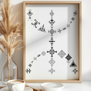 Amazigh Poster illustration Amazigh Travel Amazigh Print Poster Morocco Algeria Wall Art Poster Moroccan Wall Art Berber Tattoo African Art