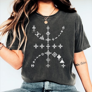 Amazigh Design Shirt. Berber Tattoo. Kabyle Dress for women and men. Tifinagh Symbols Yaz Design. Berber Amazigh Shirt. Berber Dress