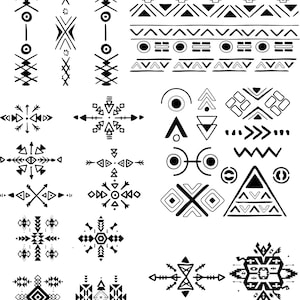 Tampons de tatouage amazighs, art culturel africain, ensemble de pinceaux berbères, pinceaux à motif Bebrer. Cadeau histoire des Noirs, cartes de l'Afrique, téléchargement immédiat