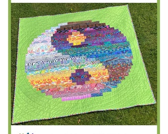 Yin Yang Quilt: eenvoudig gestript jelly roll- of honeybun-quiltpatroon voor beginners, ontworpen door Rachel Snee