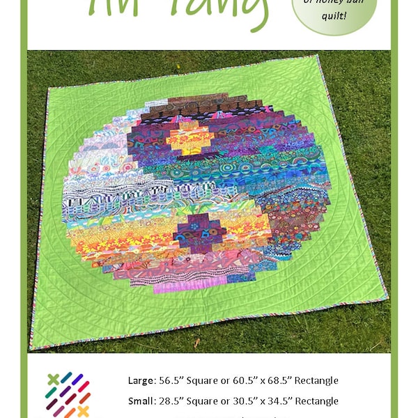 Yin Yang Quilt: easy strip pieced jelly roll or honeybun beginner quilt pattern, designed by Rachel Snee