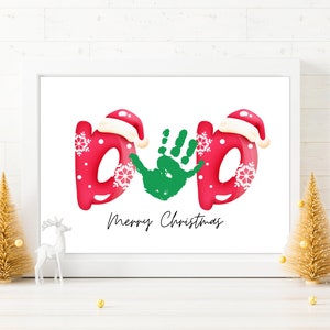 Papa Handabdruck Erinnerung, Weihnachtskarte, Papa Geschenk für Kinder, personalisierte Wandkunst für Babyzimmer, Planet Wandkunst, Digitale Produkte