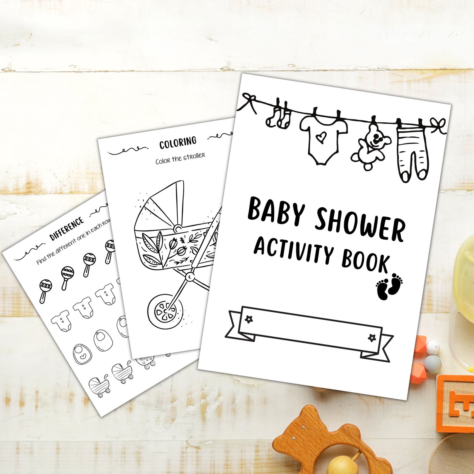 Printable Baby Shower Activity Book, Kids Busy Book - Etsy