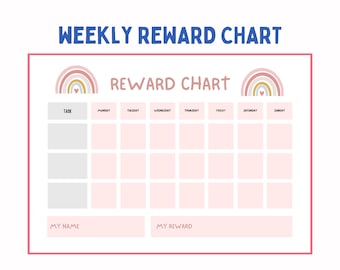 Chore Chart for Kids, Printable Daily Weekly Reward Chart for Kids, Behavior Chart, Digital Download