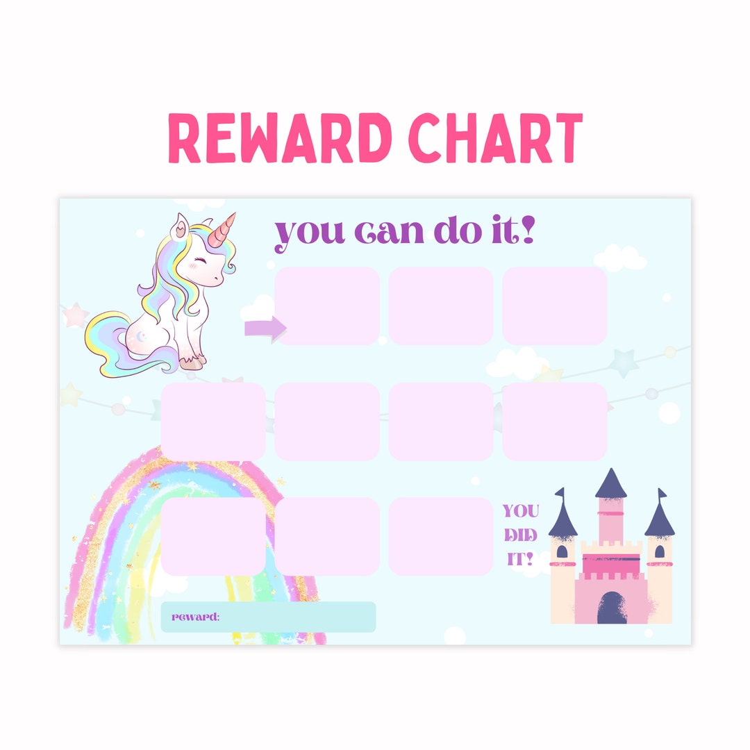 Unicorn Reward Chart Printable Reward Checklist Daily - Etsy