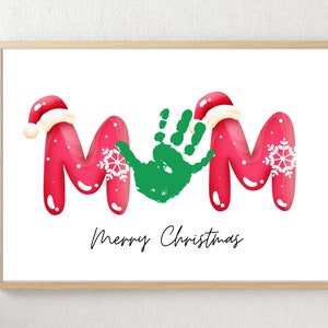 Mama Handabdruck Erinnerung, Weihnachtskarte, Mama Geschenk für Kinder, personalisierte Wandkunst für Babyzimmer, Planet Wandkunst, digitale Produkte