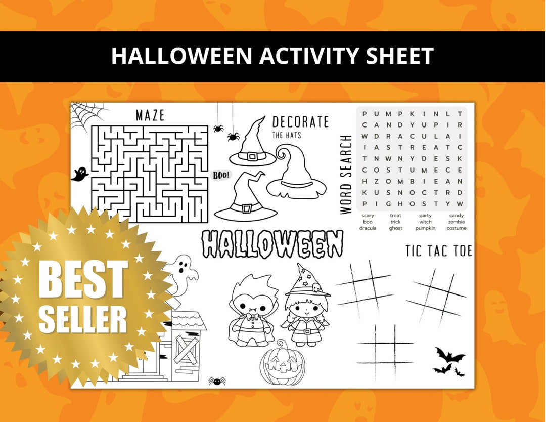Printable Halloween Activity Sheet, Kids Game (digital Download) - Etsy
