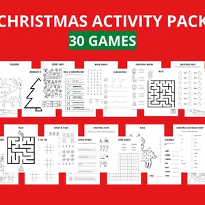 Actividades educativas, Productos digitales, Juego navideño para niños, Paquete de actividades para niños, Libro para niños pequeños, 30 actividades para niños